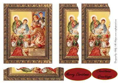 Nativity Scene Vintage Merry Christmas Christmas Greetings