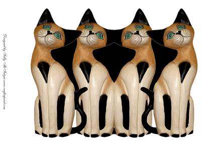 Cat Shaped Card Print Cut Out and Send