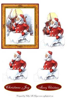 Country Santa in the Snow Merry Christmas, Christmas Cheer