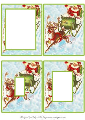 Santa and His Sleigh Tunnell Card