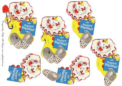 Happy Birthday Step by Step Vintage Clown