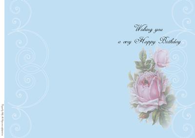 Wishing You a Happy Birthday Insert with Roses