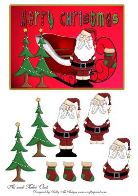 Merry Christmas Santa and His Sleigh