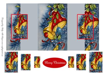 Double Fold Back Christmas Bells Merry Christmas