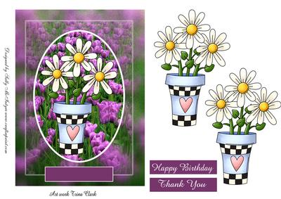Flowers from the Garden Happy Birthday Thank You
