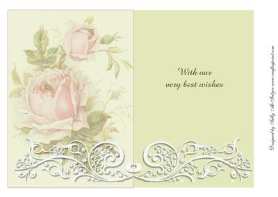 Insert for Pink Rose Vintage with Our Very Best Wishes
