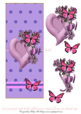 Vertical Foldback Butterflies and Hearts