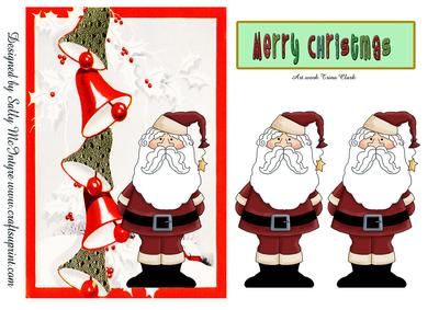 Santa and Christmas Bells Merry Christmas