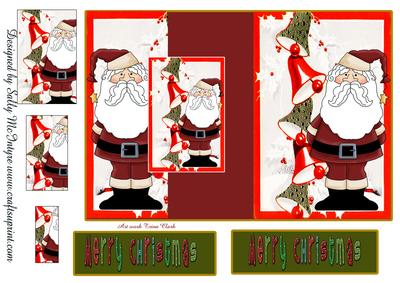 Fold Back Merry Christmas Santa