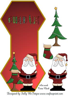 Rocker Card Christmas Santa Merry Christmas