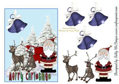 Santas Reindeer Waiting for the Snow Step by Step Merry Chri