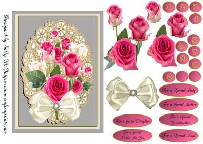 Special Pale Pink Roses with Silver for a Special Lady Moth