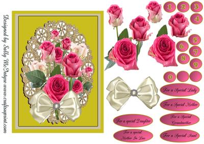 Special Pale Pink Roses Withgold for a Special Lady Moth