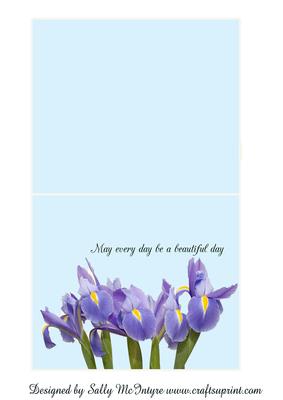 Insert for Bunches of Iris May Every Day Be a Beautiful Day
