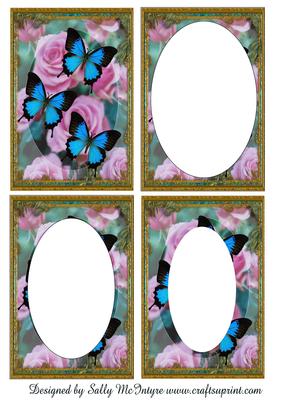 Tunnell Card Blue Butterflies