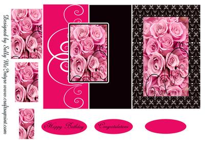 Swirls Foldback Card Happy Birthday Congratulations