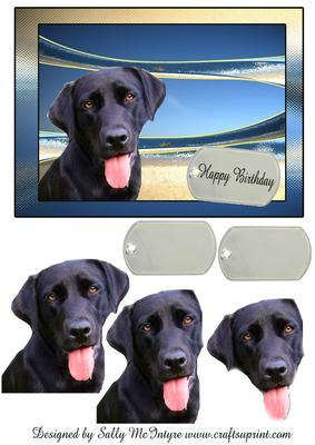 Black Labrador Friend Happy Birthday and Blank