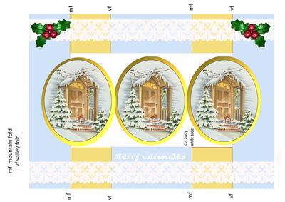 Christmas in the Snow Folded Tri Shutter Card.