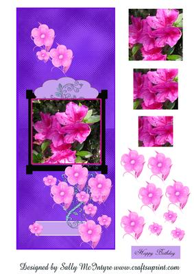 Vertical Foldback Purple Floral