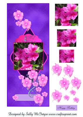 Vertical Foldback Purple Floral with Diamond