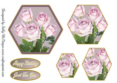 Mauve Rose Pyramid Happy Birthday Just for You