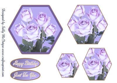 Pyramid Happy Birthday Just for You Lilac Roses