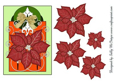 Poinsettia Stacker. in Christmas Red and Green