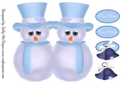 Snowman Shaped Card Merry Christmas Happy Holidays