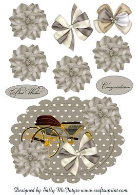 Congratulations Best Wishes Carriage and Flowers
