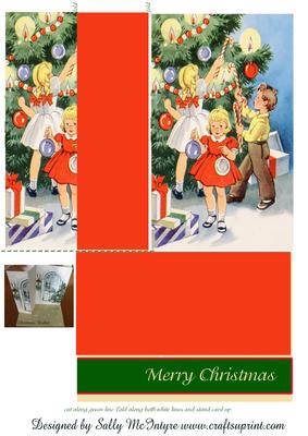 Stand Up Folded Card Christmas Morning