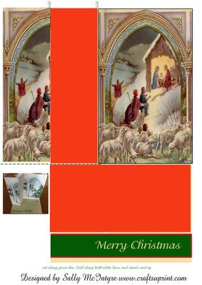 Stand Up Folded Card Nativity