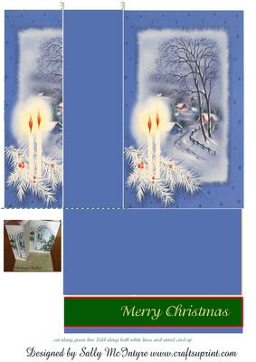 Stand Up Folded Card Christmas by Candlelight