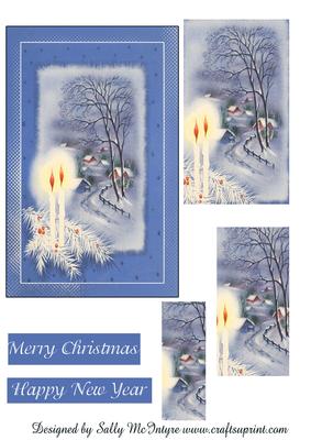 Merry Christmas Happy New Year Blue Christmas