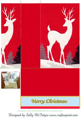 Stand Up Folded Card Christmas Majestic Reindeer