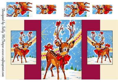 Another Cheeky Reindeer Pyramid Double Fold Back.