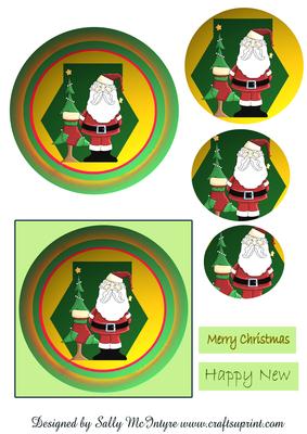 Round and Round Santa Merry Christmas and Happy New Year