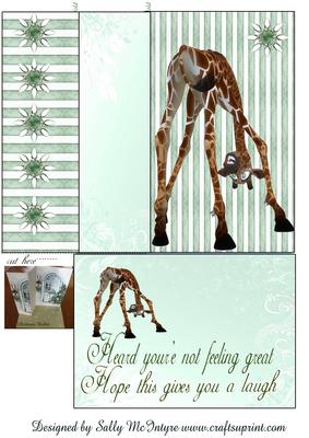 Stand Up Folded Card Heard Your'e Not Feeling Great Hope Th