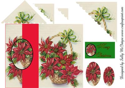 Poinsettia Foldback Corner Stacker Pyramid