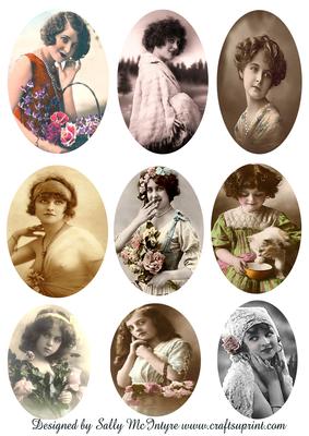 Vintage Girls and Ladies Oval