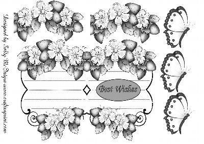 Strawberries and Cream Best Wishes with Dimensional Butterfl