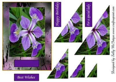 For a Special Lady Purple Iris Corner Stacker