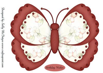 Butterfly in Spring Shaped Card