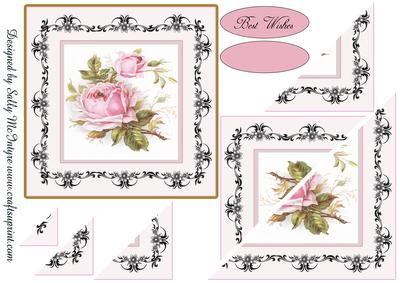 Pretty Pink Rose and Lace Card for Most Occasions
