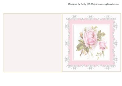 Insert for Pink Roses and Lace Selection of Cards