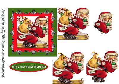 Have a Very Merry Christmas Santa on Ski's
