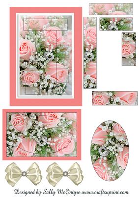 Intertwined Pyramid Roses 2 Card Sheet