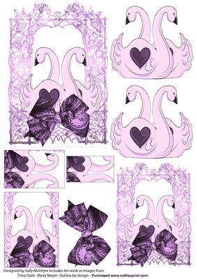 Swan Song 2 Card Sheet Pink