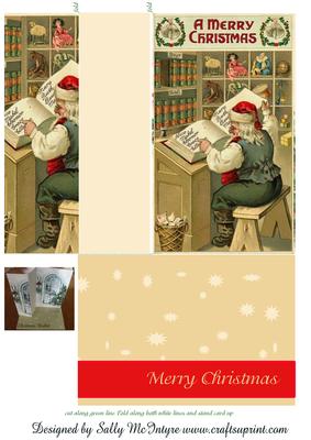 Stand Up Card Santa Checks
