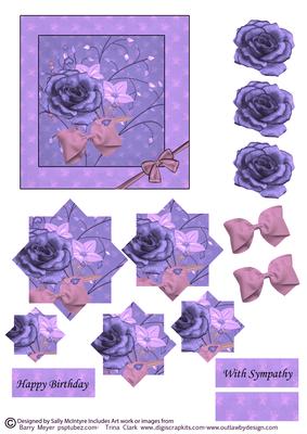 Purple Hues Happy Birthday with Sympathy