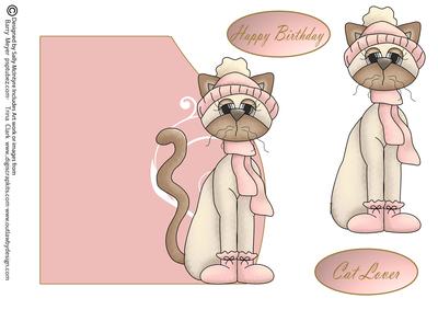 Cat Lover Teardrop Card Happy Birthday